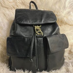 buttery soft chic black leather backpack